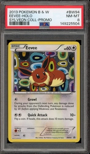 Pokemon Eevee Sylveon Coll. Black Star Holo Promo BW94 PSA 8