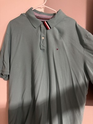 Tommy Hilfiger Polo Shirt, men large, light blue, pre-owned excellent XXXL