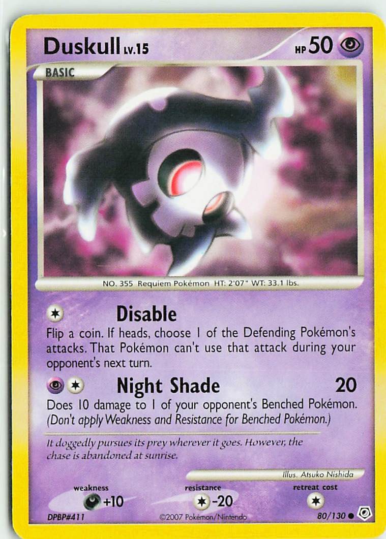 Duskull 80/130 Common Diamond & Pearl Pokemon Heavily Played