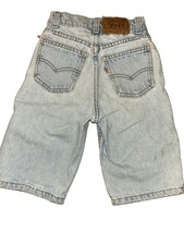 Vintage Y2K Levi  s 550 Youth 10 Slim Denim Shorts Skater Orange Tag 23  Waist