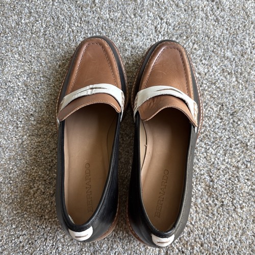 Bernardo Selma Loafers Brown Black Low Heel Rarely Used Size 8M Anthropologie - Picture 6 of 7