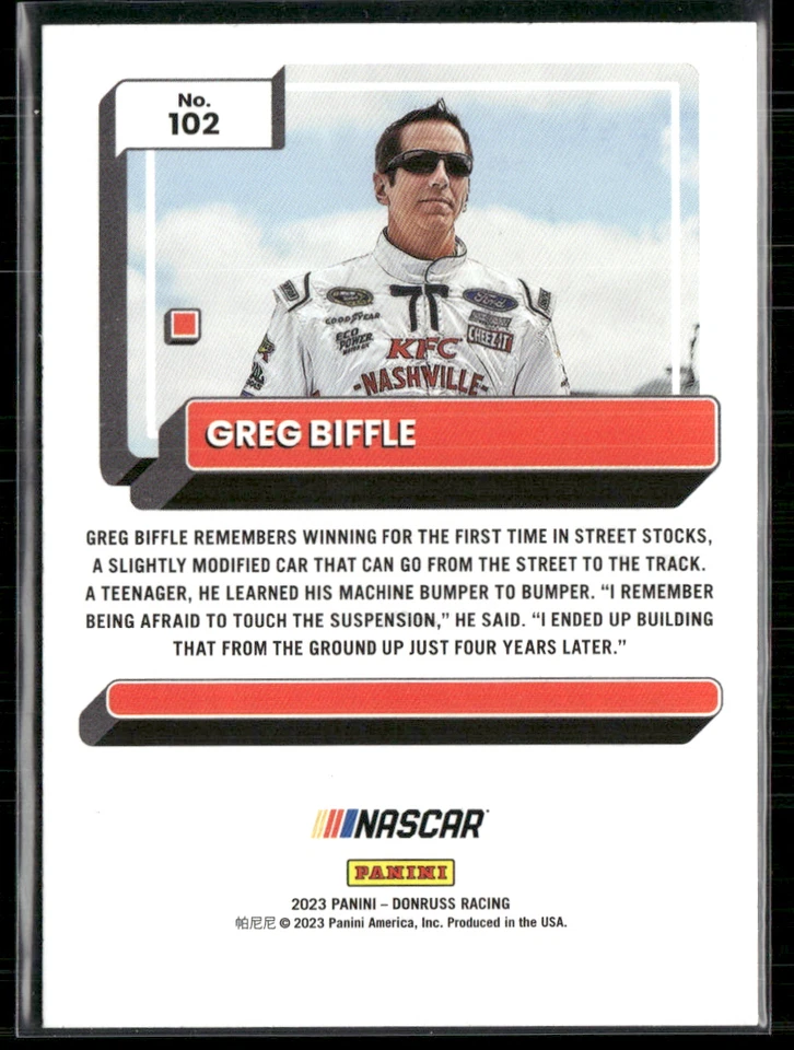 Greg Biffle Signed 2023 Donruss IP Auto #102 KFC - Image 2 of 2