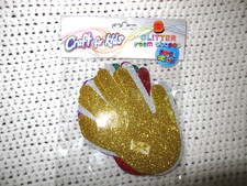 Hand Shape Glitter Foam Stickers Arts  Crafts Kids Multi color Peel  Stick