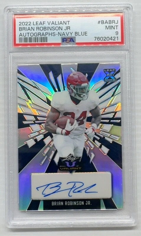 Brian Robinson Jr. Leaf Valiant Autographs #BABRJ Navy Blue