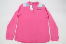 Vineyard Vines Girls Patchwork Print 1/4 Zip Relaxed Shep Shirt Size XL