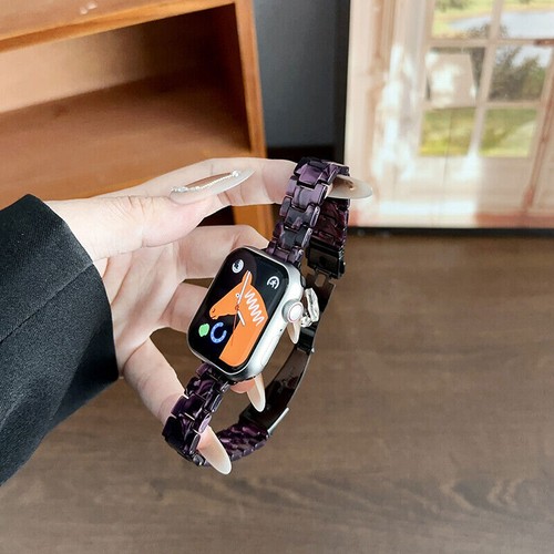 For Apple Watch Ultra 10 9 8 7 6 5 Slim Resin Stainless Steel Watch Band Strap - Picture 37 of 42
