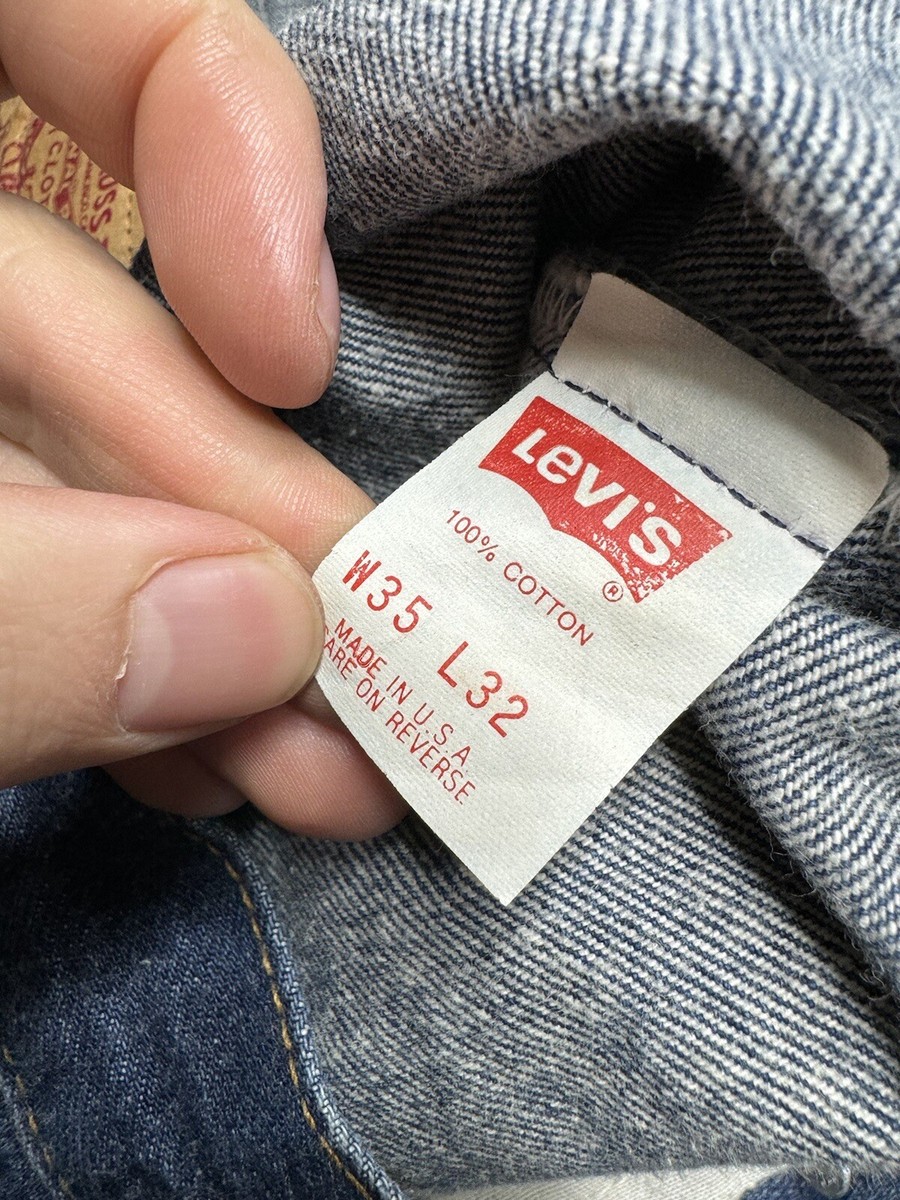 Vintage 80s Levis 501xx Denim Made In USA Jeans 35x32 Fit Button