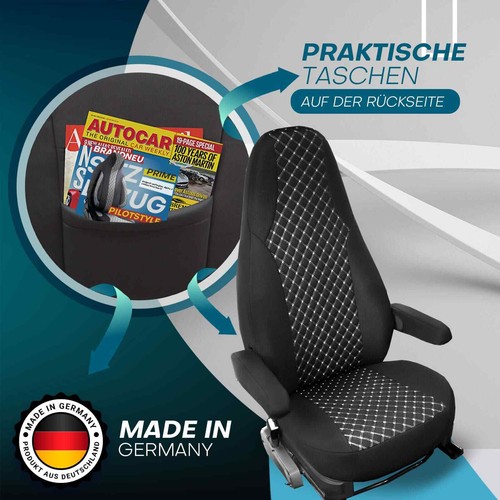 Fundas de asiento de autocaravana adecuadas para Jayco Redhawk Camper (blanco y negro) - Imagen 5 de 12