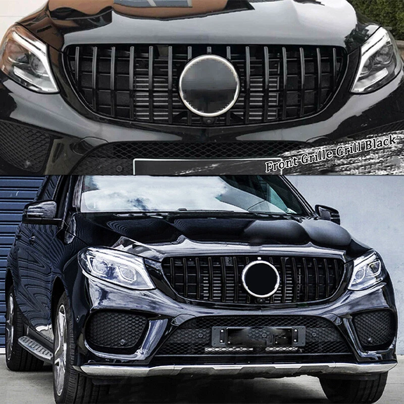 For Mercedes Benz W166 2016-2019 GLE350 GLE400 Front Grille GT Style Gloss Black Foto 3 de 4