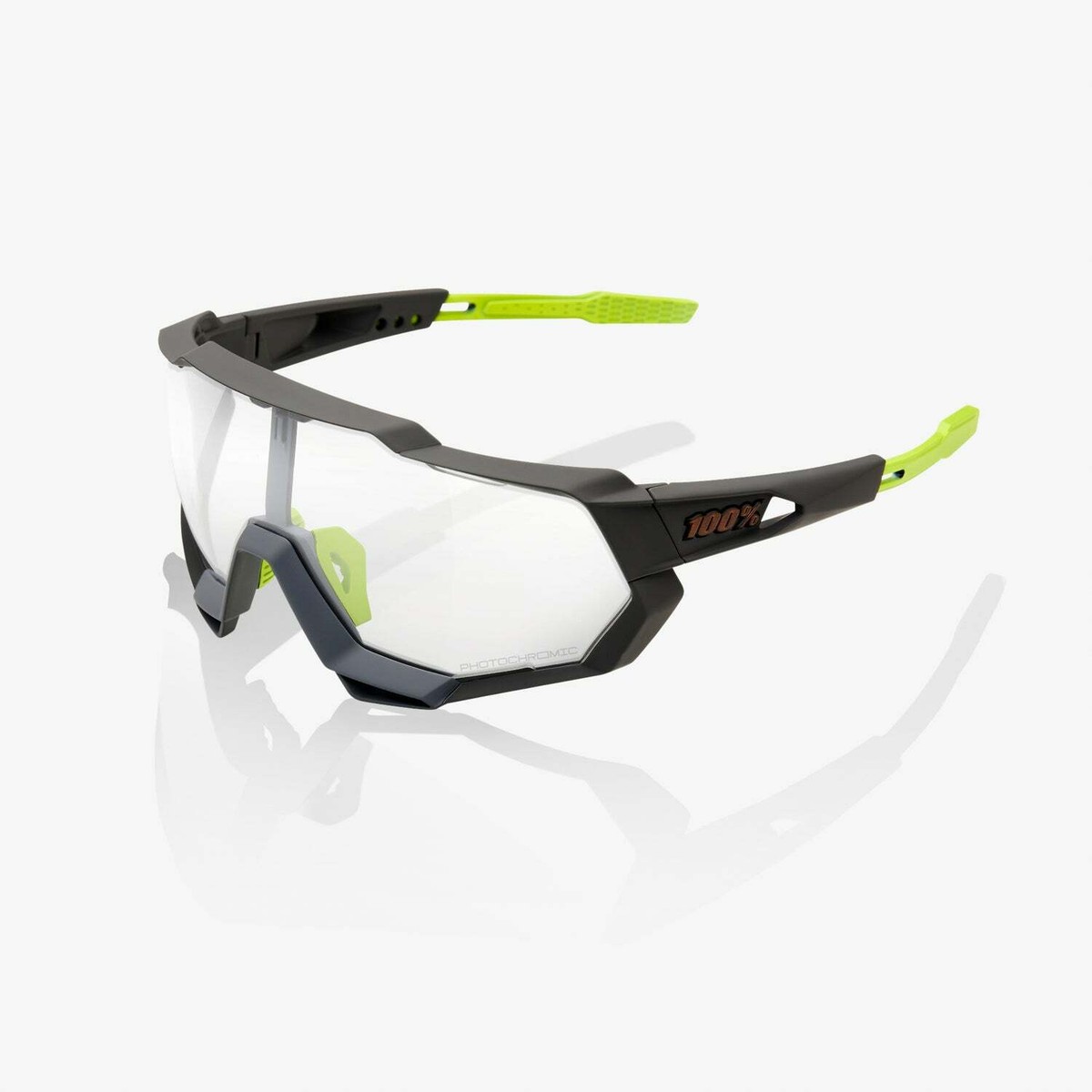 100% Speedtrap glasses - Soft Tact Cool Grey Photochromic Lens