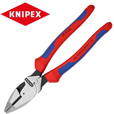 Knipex Schwerlast Kombizange 240 mm Multifunktion Linemans Werkzeug 09 12 240
