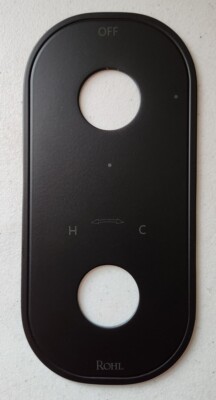 Rohl BP1050OVMMB Traditional Etching Escutcheon for R1050 Valve, Matte Black