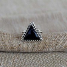 Gemstone Black Onyx-925 Sterling Silver-Handmade Beautiful Women Silver Jewelry