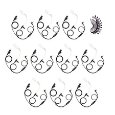 10x Acoustic Tube Earpiece with PTT for Hand Free Communication for Motorola