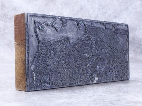 Vintage Printer Blocks Cityscape Landscape Egypt and Algeria