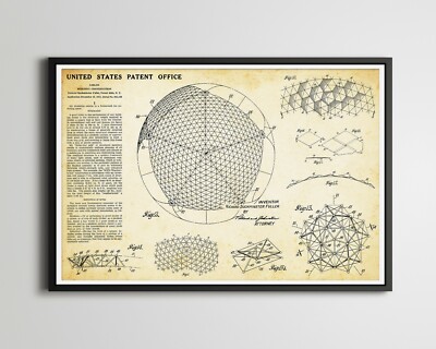 EPCOT Spaceship Earth / Geodesic Sphere Patent POSTER! (up to full-size 24 x 36)