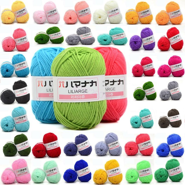 New 42 Colors 25g Super Soft Crochet Bamboo Cotton Knitting Yarn Baby Wool Yarn