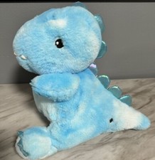 FAO Schwarz Glow Brights Toy Plush LED Sound Blue Dinosaur 15" Stuffed Animal