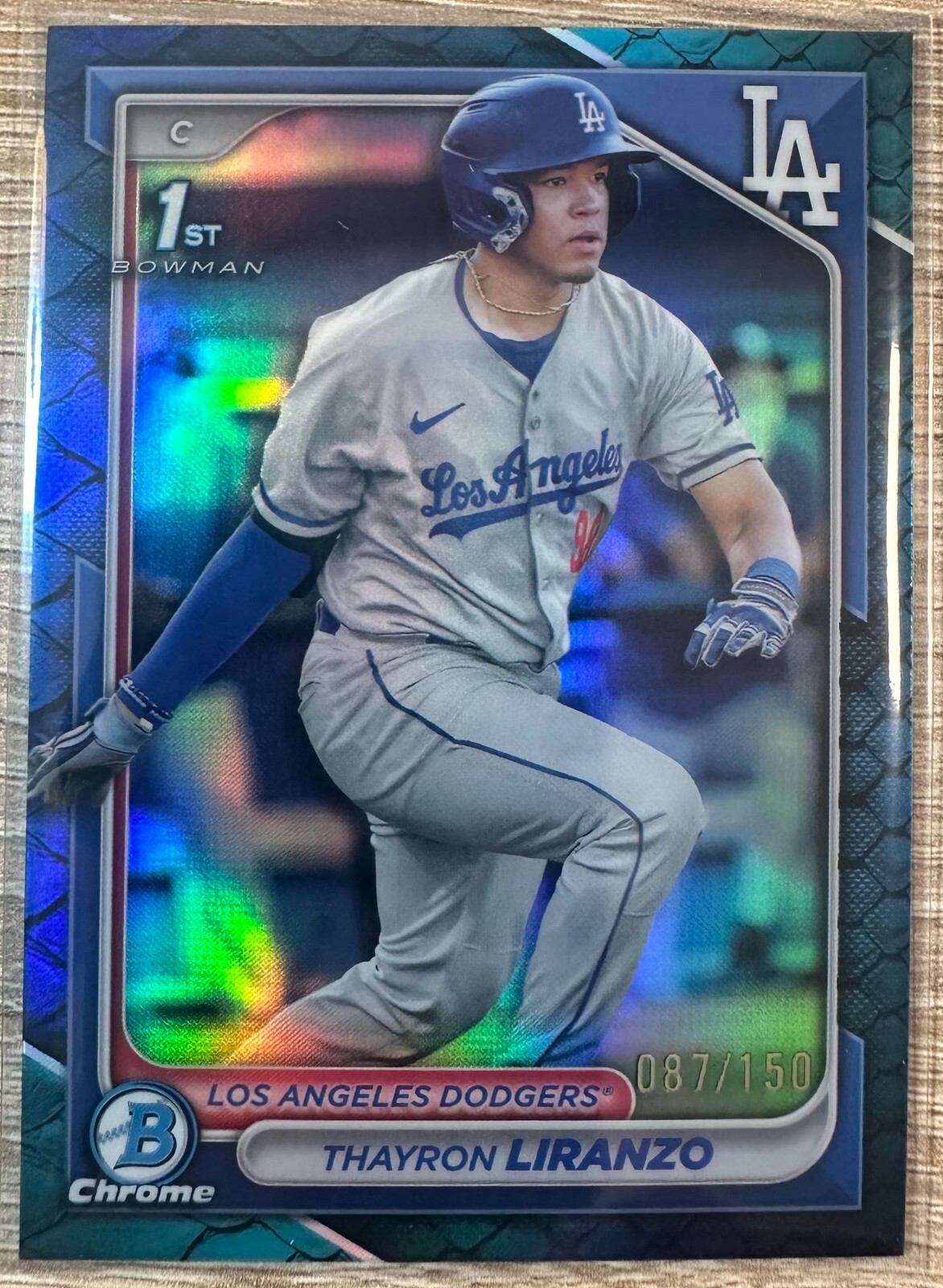 THAYRON LIRANZO 2024 1ST BOWMAN CHROME REPTILIAN BLUE REFRACTOR#087/150 #BCP-182