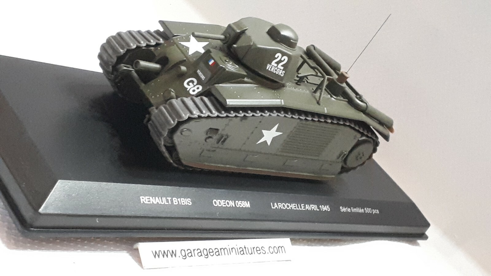 Char Renault B1 Bis Vercors 1/43 Odéon, cadeau idéal pour passionné d'histoire