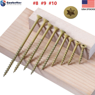 #8 #9 #10 Deck Screws Long Countersunk Self Tapping T25 Torx WoodChipboard Screw