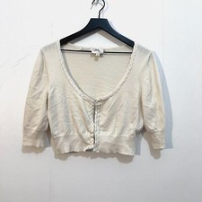 Milly Bergdorf Goodman Silk Cotton Cropped cardigan Sz Large