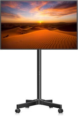 XINLEI Mobiler TV-Ständer auf Rollen für 13-50'' Flach-/Gebogene Fernseher, höhenverstellbar 3