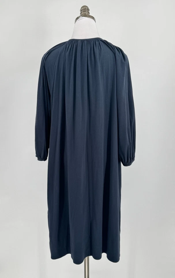 COS женщин синий Джерси замочная скважина шеи длинным рукавом туника платье Sz XS - Изображение 3 из 4