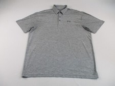 Under Armour Polo Shirt Mens XL Gray Workout Heat Gear Loose Fit Golf