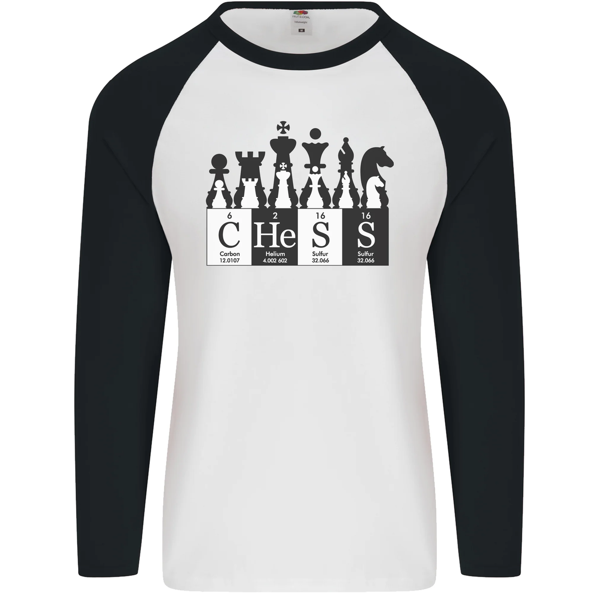 Chess Elements Periodic Table Mens L/S Baseball T-Shirt UK