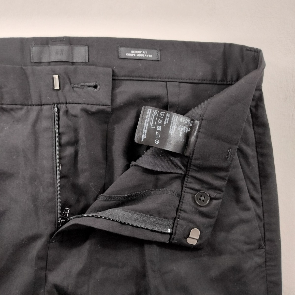 H&M Skinny Fit Flat Front Black Dress Pants Mens Size 30x27 | eBay