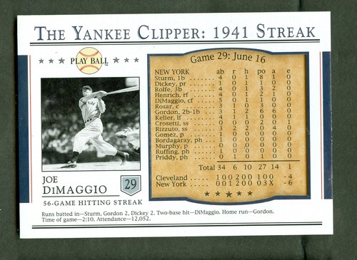 Joe DiMaggio #S29 2003 Upper Deck Play Ball Yankee Clipper card