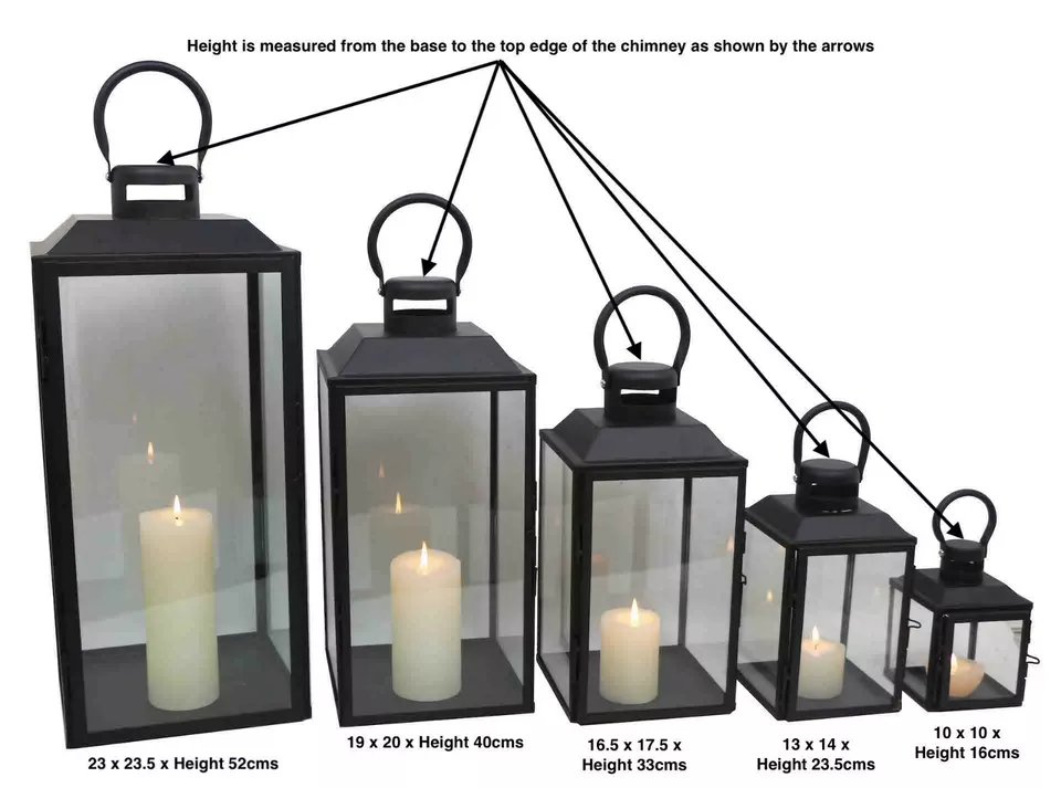 Linternas de vela decorativas de metal/vidrio American Mantle - Juego de 5 piezas - ML1715 Foto 2 de 4