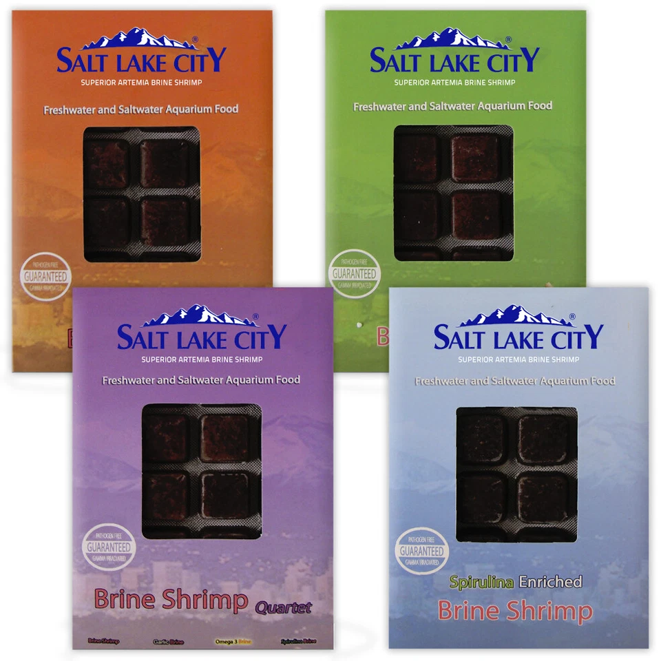 BCUK Frozen Brine Shrimp Garlic/Spirulina/Omega 3/Quartet Aquarium Fish Food