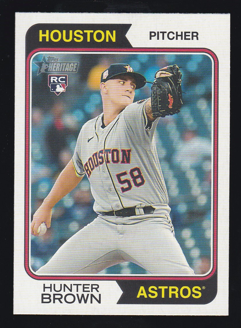 2023 Topps Heritage #316 HUNTER BROWN RC Houston Astros ROOKIE CARD