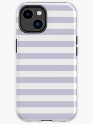 NEW! Small LILAC and WHITE Horizontal STRIPES iPhone Samsung Tough Case