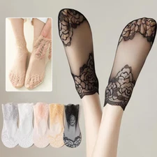 Womens Mesh Lace Sheer Socks Thin Short Ankle Socks Hosiery Summer Breathable✔