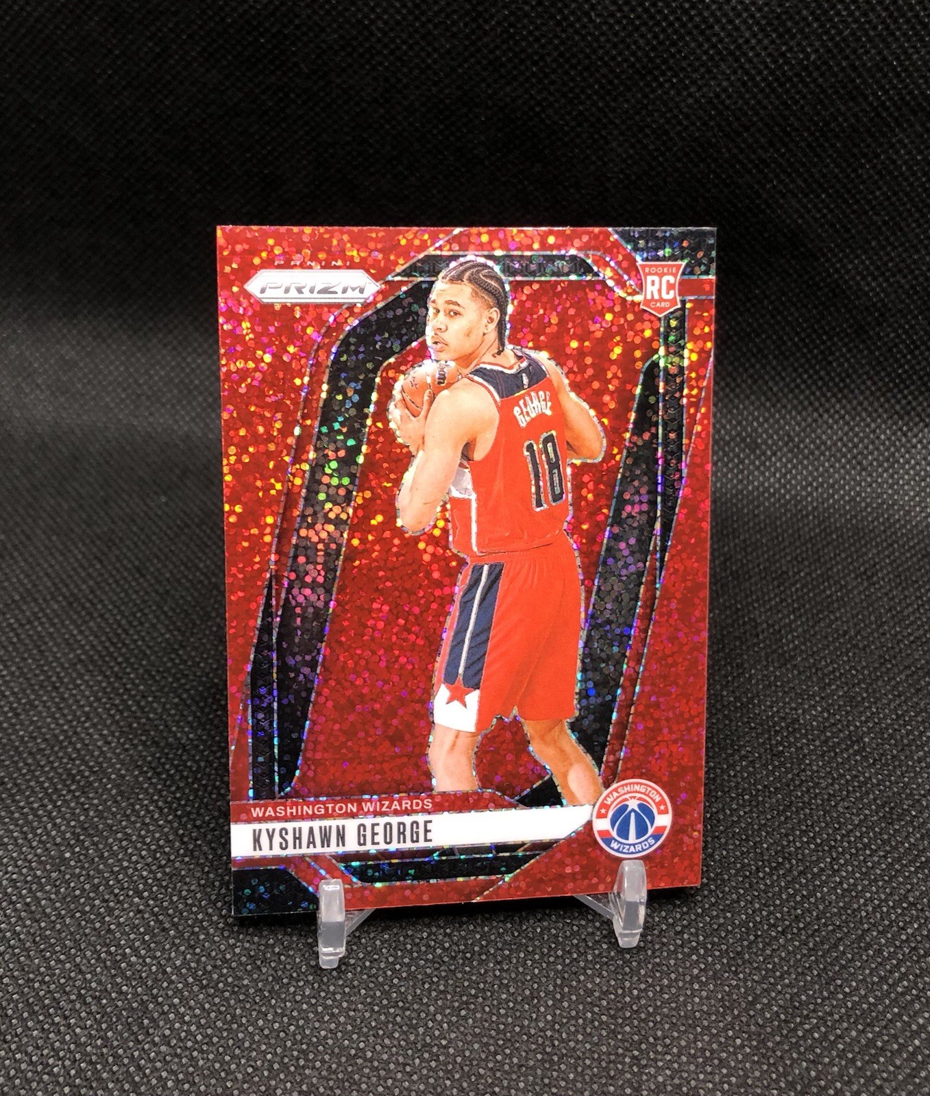 2024-25 Prizm Kyshawn George RED SPARKLE PRIZM COLOR MATCH SSP Rookie Card #257