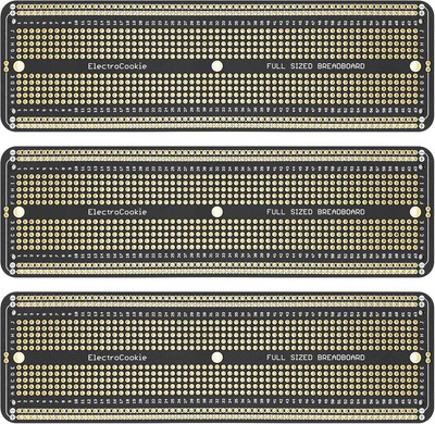 ElectroCookie PCB Prototype Board Large Solderable Breadboard 2.Matte Black 