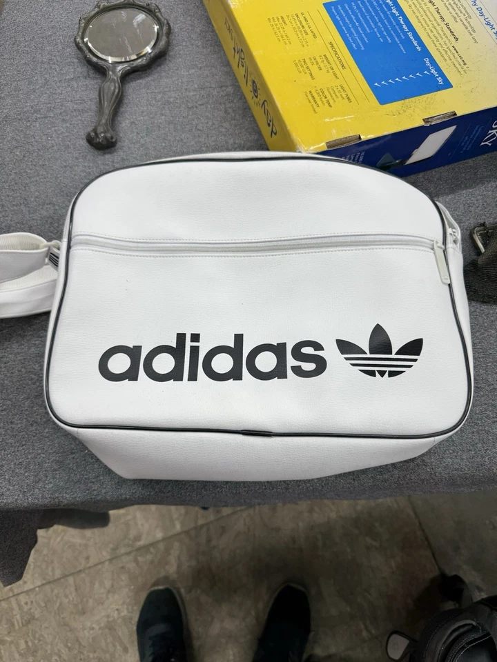 Bolso de Hombro Vintage Adidas Originales Trifolio - Blanco Estilo Retro - Color Raro Foto 2 de 4