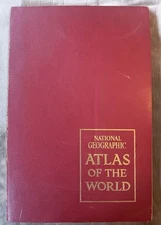 1963 National Geographic Atlas Of The World Large 19" X 12½" Second Edition 