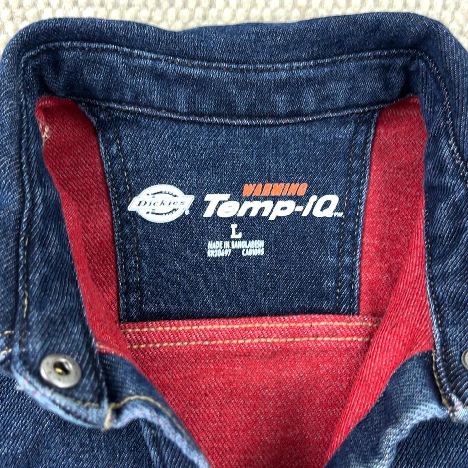 Dickies Shacket Women Large Warming Temp-iq Flex Denim Work Shirt Blue Dark - Image 3 of 4