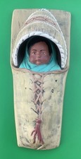 Native American Indian Baby Papoose Plaster Wall Hanging 13  