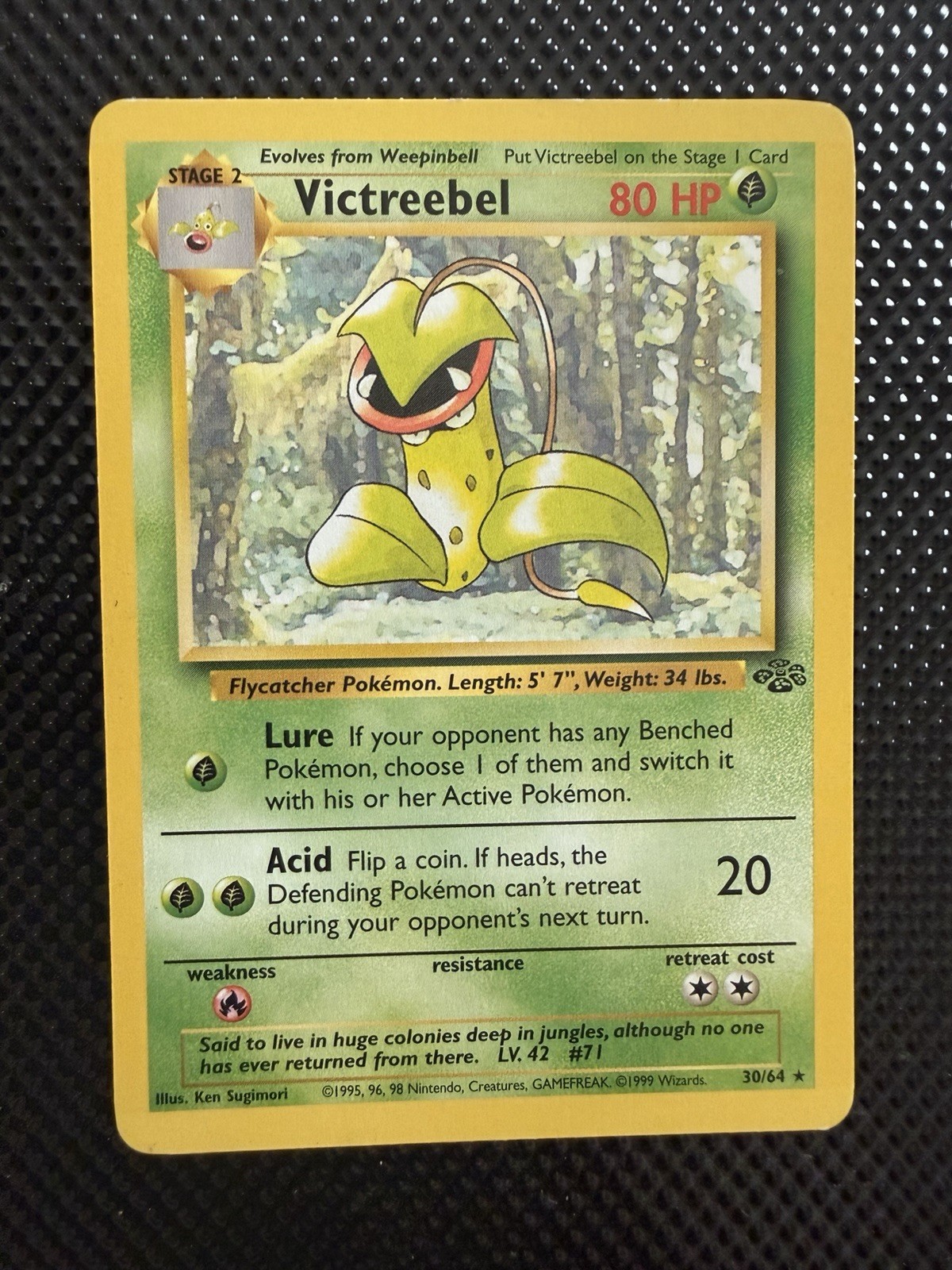 Pokémon TCG Victreebel Jungle Unlimited Rare Card 30/64
