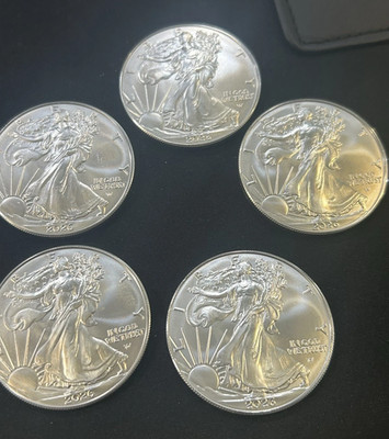 Lot of 5 U.S .999 2026 -1- 0 Z American Eagle C.0.iN