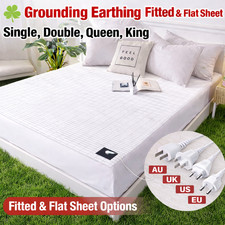 Bed Earthing Sheet Grounding Mat Queen King Bed Fitted & Flat AU Plug King Queen