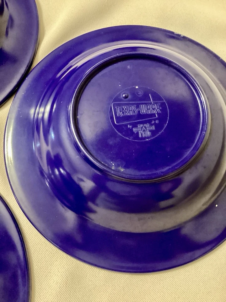 (5) Tigela de cereais vintage Texas Ware da PMC azul cobalto melamina 7,25" - Imagem 3 de 4