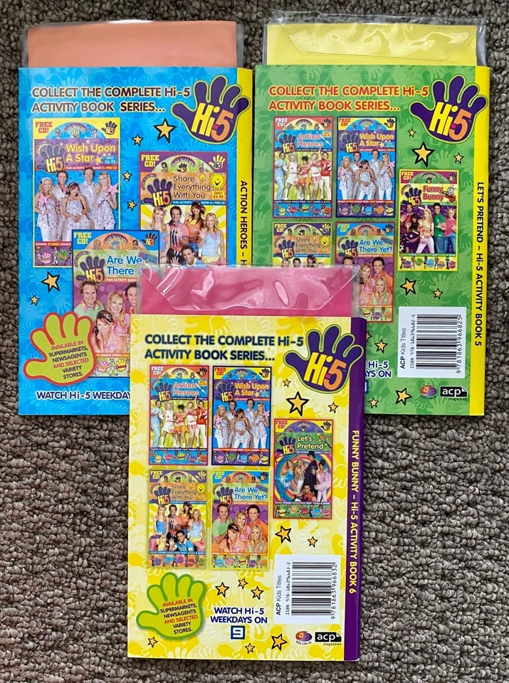 HI-5 - FUN ACTIVITY BOOKS x 3 with CDs - #1 #5 & #6 - Hi-5 TV Show - Unused - Image 2 of 4