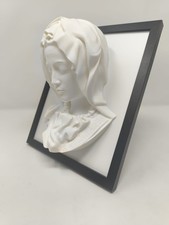Framed Bust of Saint Mary from Michelangelo's Pieta, statue 10''x8'', 25cmx20cm