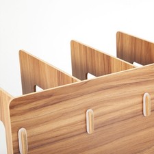 Wooden DIY Desktop Bookshelf Rack Books DVD Storage Magazine Holder for Students